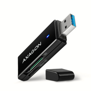 AXAGON CRE-S2N, USB-A 3.2 Gen 1 - čítačka kariet SUPERSPEED, 2-slotová a lun SD/microSD, podpora UHS-I