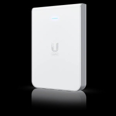 Popis produktu UniFi6 In-Wall Wall-mounted WiFi 6 access point with a built-in PoE switch.  Features:  WiFi 6 support (2.4/5 GHz bands) 5.3 Gbps aggregate throughput rate (1) GbE RJ45 port (PoE In) (4) GbE RJ45 ports, including one that supports PoE output*