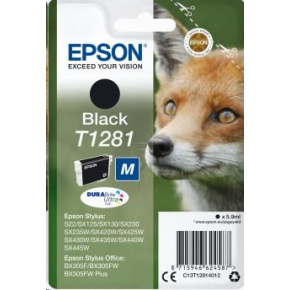 Atrament EPSON čierny Singlepack "Fox" Black T1281 DURABrite Ultra Ink (5,9 ml)