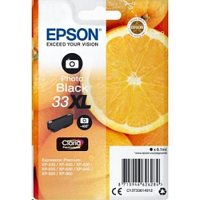 Čierny atrament EPSON v jednom balení "Orange" Photo Black 33XL Claria Premium Ink Čierny atrament EPSON v jednom balení "Orange" Photo Black 33XL Claria Premium Ink