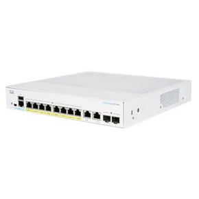 Prepínač Cisco CBS350-8P-E-2G-UK, 8xGbE RJ45, 2xGbE RJ45/SFP, bez ventilátora, PoE+, 67W - REFRESH