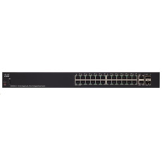 Cisco switch SG250X-24P-UK-RF, 24x10/100/1000, 2x10GbE, 2xSFP+, PoE, REFRESH