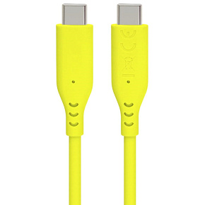 PREMIUMCORD Kabel USB-C na USB-C, 60W, 480Mbps, silikonový, žlutý, 1,5m