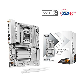 ASRock MB Sc AM5 X870 Challenger WiFi WHITE, AMD X870, 4xDDR5, 1xHDMI, 2xUSB4, WiFi ASRock MB Sc AM5 X870 Challenger WiFi WHITE, AMD X870, 4xDDR5, 1xHDMI, 2xUSB4, WiFi