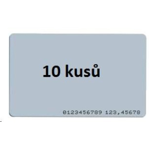 Karta ISO v balení 10 ks , RFID 125 kHz EM4200, RO, vytlačené číslo štítku na karte