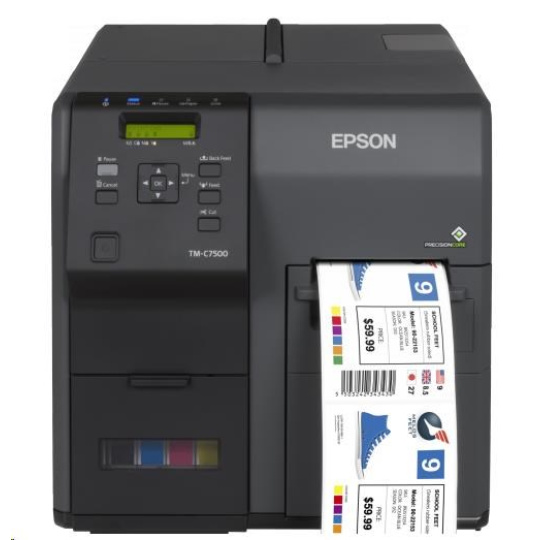 Epson ColorWorks C7500G, rezačka, disp., USB, Ethernet, čierna