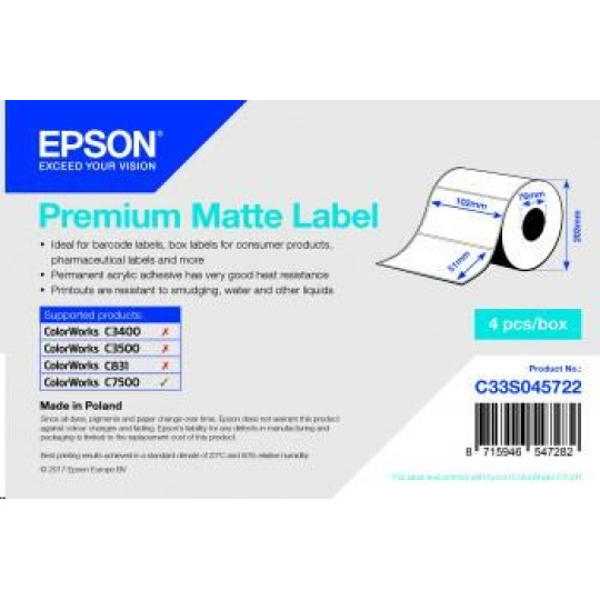 Rolka štítkov Epson, normálny papier, 102x51mm