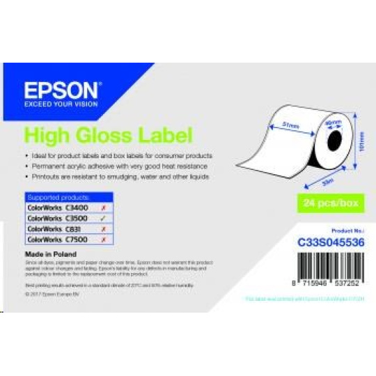 Rolka štítkov Epson, normálny papier, 51 mm