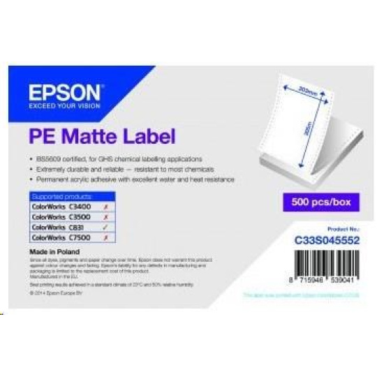 Etikety Epson, syntetické, 203x305 mm