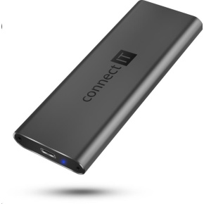CONNECT IT Externý box AluSafe pre SSD M.2 NVMe, 10 Gb/s, USB-C, antracitová CONNECT IT Externý box AluSafe pre SSD M.2 NVMe, 10 Gb/s, USB-C, antracitová