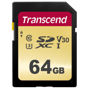 Karta TRANSCEND SDXC 64GB 500S, UHS-I U3 V30 (R:95/W:50 MB/s) Karta TRANSCEND SDXC 64GB 500S, UHS-I U3 V30 (R:95/W:50 MB/s)