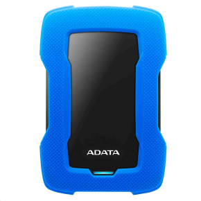 Externý pevný disk ADATA 2TB 2,5" USB 3.1 HD330, BLUE COLOR BOX, modrá (guma, odolná voči nárazom)