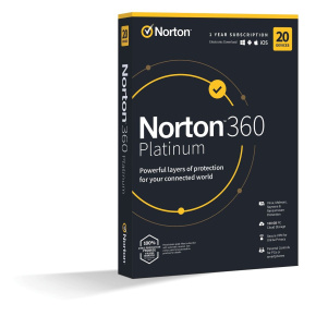 NORTON 360 PLATINUM 100 GB +VPN 1 používateľ pre 20 zariadení na 1 rok ESD