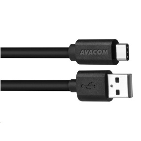Dátový a nabíjací kábel USB - USB Type-C, 100 cm, čierny