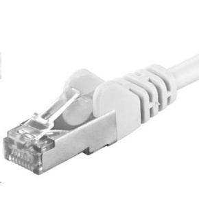 PREMIUMCORD Patch kábel CAT6a S-FTP, RJ45-RJ45, AWG 26/7 0,5m biely