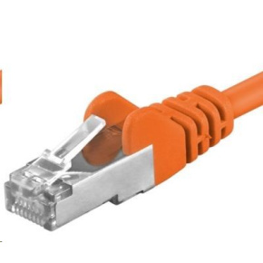 PREMIUMCORD Patch kábel CAT6a S-FTP, RJ45-RJ45, AWG 26/7 1m oranžový