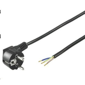 PREMIUMCORD Flexo trojžilový napájací kábel 230V so šikmou vidlicou 2m čierny