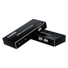 PremiumCord HDMI KVM extender s 2xUSB na 60m s audiem přes jeden kabel Cat5/6