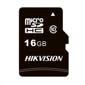 Karta HIKVISION MicroSDHC 16GB C1 (R:92MB/s, W:10MB/s) + adaptér