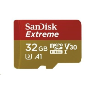 Karta SanDisk MicroSDHC 32GB Extreme (100MB/s, Class 10, UHS-I U3 V30) + adaptér