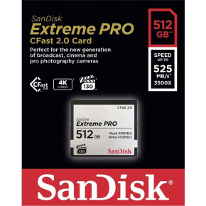 SanDisk CFAST 2.0 512GB Extreme Pro (525 MB/s VPG130)