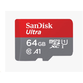 SanDisk MicroSDXC 64GB Ultra (120 MB/s, A1 Class 10 UHS-I, Android) + adaptér