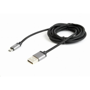 GEMBIRD Kábel CABLEXPERT USB A samec/Micro B samec 2.0, 1,8 m, opletené, čierne, blister