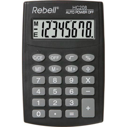 REBELL kalkulačka - HC208 - černá