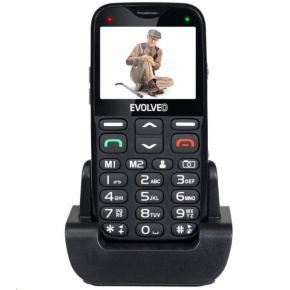 EVOLVEO EasyPhone XG, mobilný telefón pre seniorov s nabíjacím stojanom, čierny
