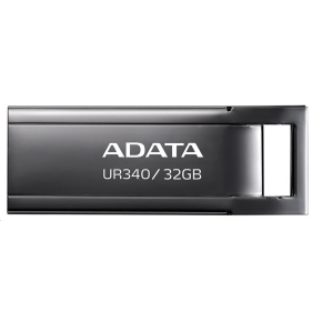 ADATA Flash Disk 128GB UR340, USB 3.2 Dash Drive, kov lesklá černá