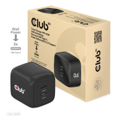 Cestovná nabíjačka Club3D PPS 45W technológia GAN, dvojportový USB Type-C, Power Delivery(PD) 3.0 Podpora