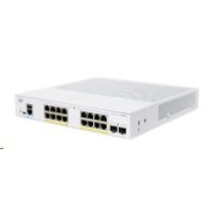 Prepínač Cisco CBS350-16P-E-2G, 16xGbE RJ45, 2xSFP, bez ventilátora, PoE+, 120W