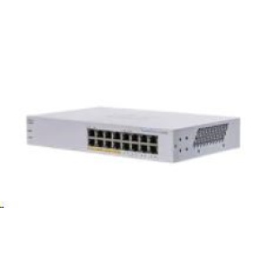 Prepínač Cisco CBS110-16PP, 16xGbE RJ45, bez ventilátora, PoE, 64W