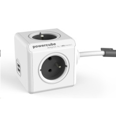 Allocacoc PowerCube Extended USB white/grey (3m)-poskozeno