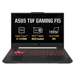 ASUS TUF Gaming F15/FX507ZV4/i7-12700H/15,6"/FHD/16GB/512GB SSD/RTX 4060/bez OS/Gray/2R