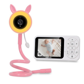 EVOLVEO Baby Monitor N35, detská pestúnka s kamerou, VOX, teplomer, nočné videnie, RGB svetlo, Ružová EVOLVEO Baby Monitor N35, detská pestúnka s kamerou, VOX, teplomer, nočné videnie, RGB svetlo, Ružová