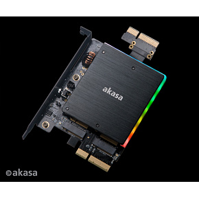 AKASA adaptér dual M.2 do PCIex s chladičom RGB AKASA adaptér dual M.2 do PCIex s chladičom RGB