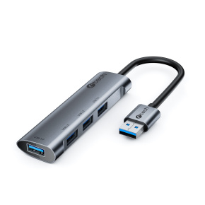 HUB USB C-tech UHB-U3-AL, 4x USB 3.2 Gen 1, hliníkové tělo