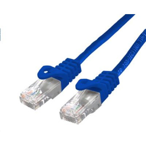 Kabel C-TECH patchcord Cat6, UTP, modrý, 0,25m