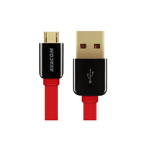 Kábel AVACOM MIC-40R USB - Micro USB, 40cm, červená