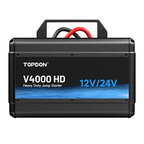 TOPDON Car Jump Starter V4000 HD/3000A (24V)/4000A (12V)/24000mAh/16l benzín/16l diesel/ LED svetlo |
