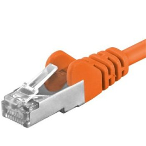 Premiumcord Patch kabel CAT6a S-FTP, RJ45-RJ45, AWG 26/7 0,5m, oranžová
