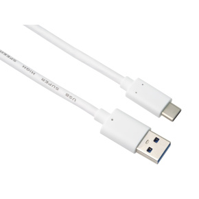 PremiumCord kabel USB-C - USB 3.0 A (USB 3.2 generation 2, 3A, 10Gbit/s)  0,5m bílá