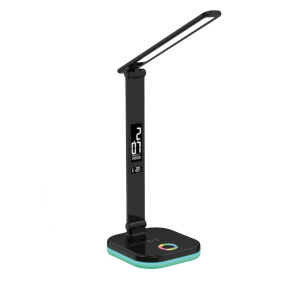 Platinet PDL711RGBB stolná LED lampa stmievateľná, bezdrôtové nabíjanie, hodiny, čierna Platinet PDL711RGBB stolná LED lampa stmievateľná, bezdrôtové nabíjanie, hodiny, čierna