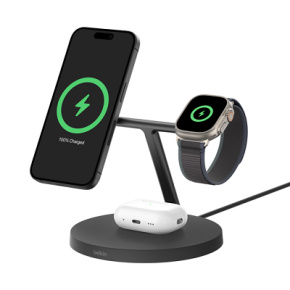 Belkin BOOST CHARGE PRO Qi2, 15W 3v1 stojan s Apple watch fast charge, čierny Belkin BOOST CHARGE PRO Qi2, 15W 3v1 stojan s Apple watch fast charge, čierny