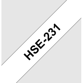 HSE231 smršťovací bužírka,černý tisk na bíle, šíře 11,7mm