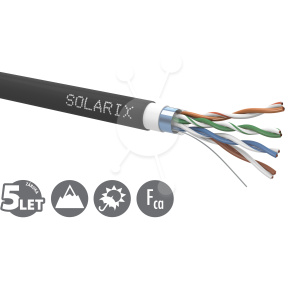 Instalační kabel Solarix CAT5E FTP PVC+PE Fca dvojitý plášť 305m/cívka SXKD-5E-FTP-PVC+PE