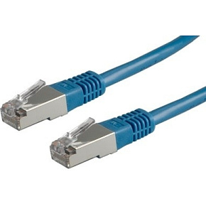 Patchkábel S/FTP, Cat6, 2xRJ45, 0,5m modrý