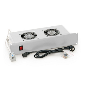 19" horiz.vent.j.2xVent.-220V/46W termost.2U sivá