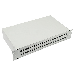 19" 2U Optická vaňa 48xSC simplex, LC duplex, E2000, sivá 19" 2U Optická vaňa 48xSC simplex, LC duplex, E2000, sivá